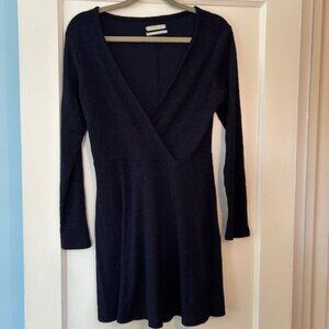 Navy faux wrap dress - urban outfitters